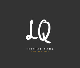 L Q LQ Beauty vector initial logo, handwriting logo of initial signature, wedding, fashion, jewerly, boutique, floral and botanical with creative template for any company or business.