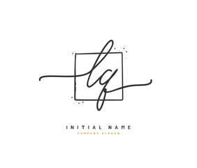 L Q LQ Beauty vector initial logo, handwriting logo of initial signature, wedding, fashion, jewerly, boutique, floral and botanical with creative template for any company or business.