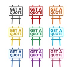 Get a quote sign color set isolated on white background