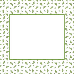 Square frame from green spots on a white background. Use for invitations, birthdays, menus.