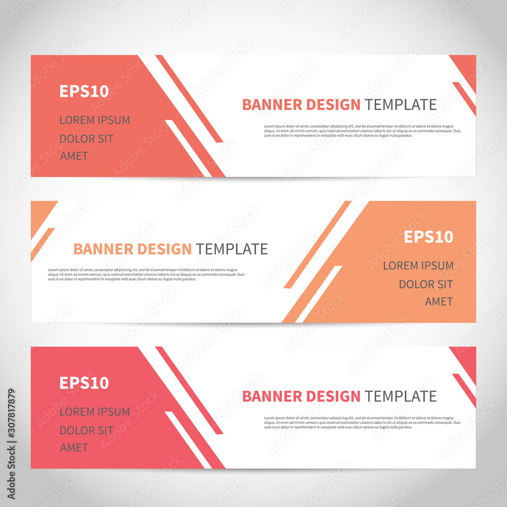 Wall mural banners vector design or headers web template with abstract geometric trendy background