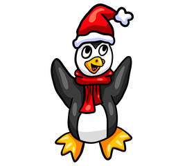 Adorable Stylized Christmas Penguin