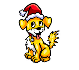 Happy Stylized Christmas Dog