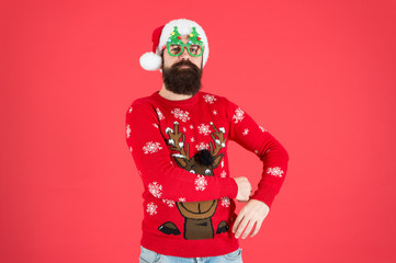 Winter style. Happy new year celebration. Join holiday celebration. Winter party outfit. Sweater...