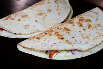 Mexican food - delicious tacos with ground beef