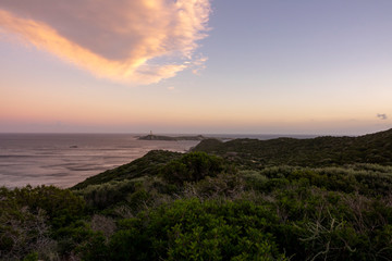 Beautiful cloudscape over the sea, sunset shot.