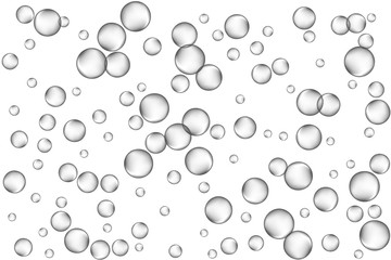 Air bubbles, oxygen, champagne crystal clear, isolated on white background modern design. Vector illustration EPS 10.