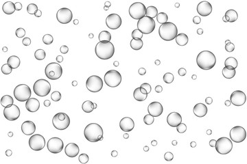 Air bubbles, oxygen, champagne crystal clear, isolated on white background modern design. Vector illustration EPS 10.