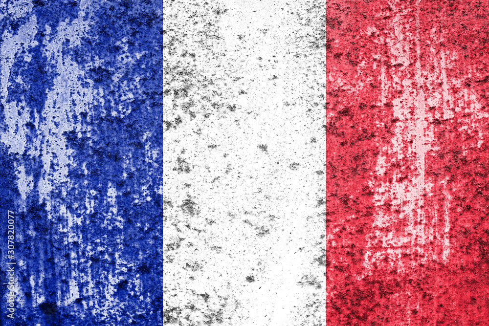 Poster flag of france with texture. template for design