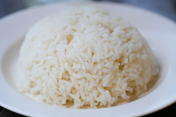 rice in the plate