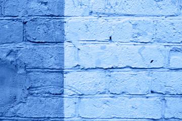 Brick wall in blue. Color of the year 2020 classic blue.  Stripes up. A place for your design