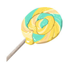 Swirl colorful lollipop. Isolated on white background.