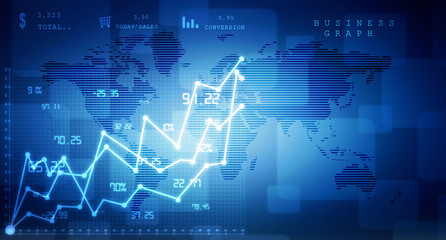 2d rendering Stock market online business concept. business Graph 