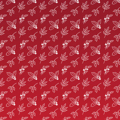 Christmas branch pattern mistletoe pine tree pattern illustration vintage holiday decoration winter 