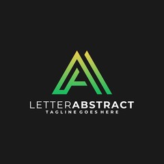 Letter A Colorful Illustration Vector Design Template