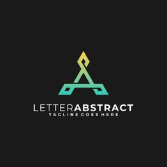 Letter A Colorful Illustration Vector Design Template
