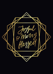 Christmas Geometric Lettering Card Vector