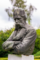 Trsic, Serbia - July 13, 2019: Monument to Vuk Karadzic in the center of Trsic in Serbia. Vuk...