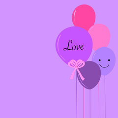 Hand drawn colored balloons for valentine's day, Wrapping paper, Invitation, Stationery, Scrapbook, Web site background