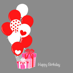 Fototapeta na wymiar Hand drawn colored balloons for Happy birth day, Birth day concept.