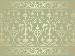 wedding card design, paisley floral pattern , India	