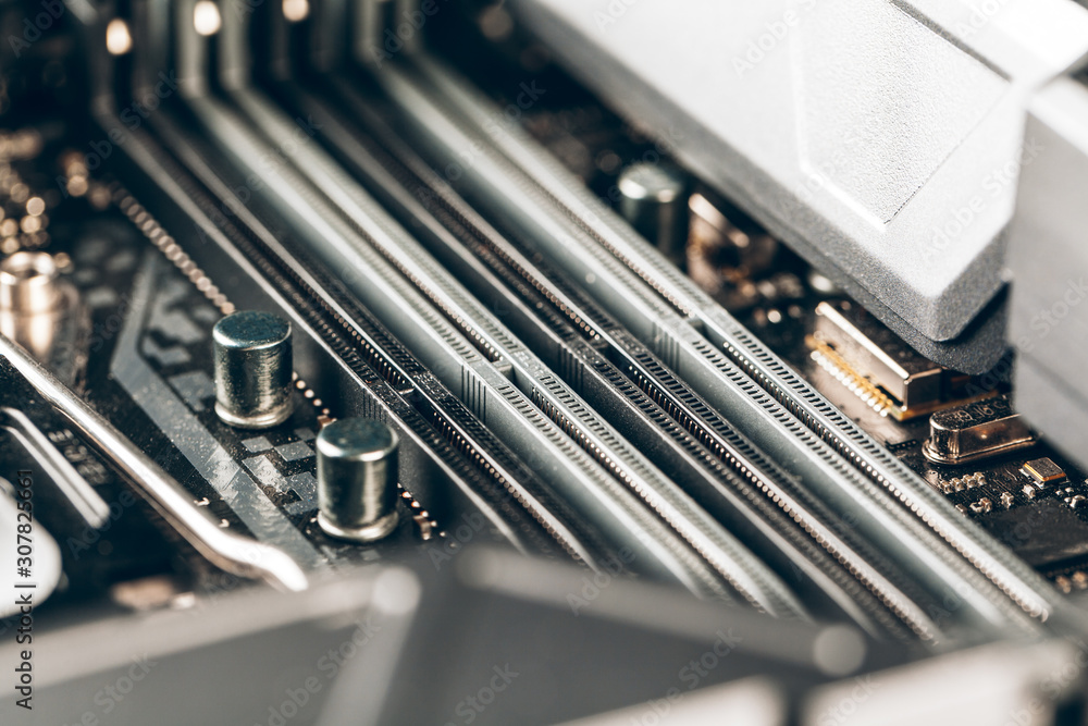 Aufkleber close up of a electronic circuit board with processor