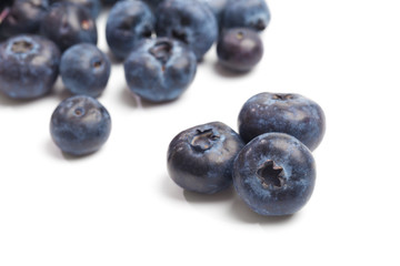 Blueberries isolated on white background.