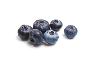 Blueberries isolated on white background.