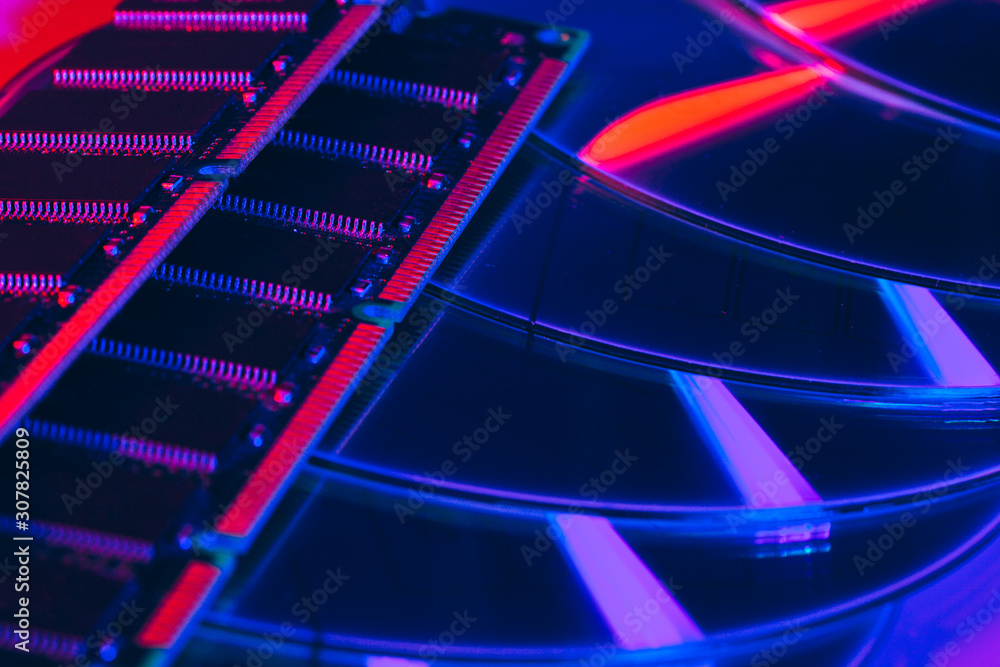 Poster computer random access memory (ram) close up