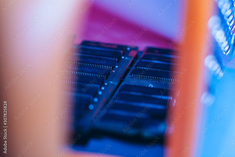 Poster computer random access memory (ram) close up
