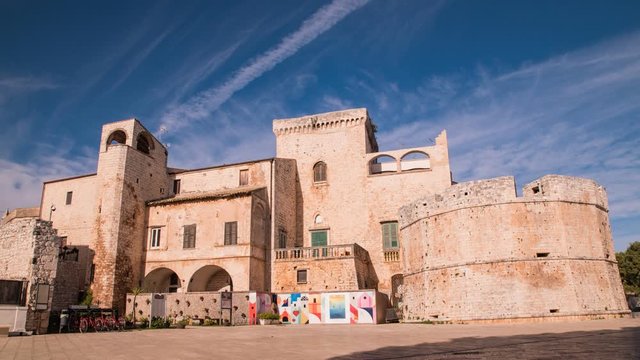 Castle of Conversano. Puglia. Italy. Time-lapse.