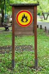 A no campfire sign. Total Fire Ban. No fire sign.