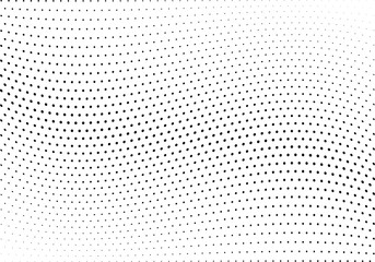 Abstract halftone wave dotted background. Halftone twisted grunge pattern, dot, circle.  Vector modern optical halftone pop art texture for poster, business card, cover, label mock-up, sticker layout