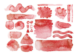 risorse grafiche acquerello set di pennellate rosse per design di biglietti d'invito  © Kateryna Kovarzh