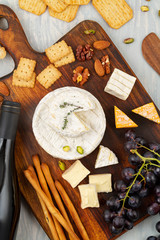 French chese plate for buffet party. Traditional french or italian entires