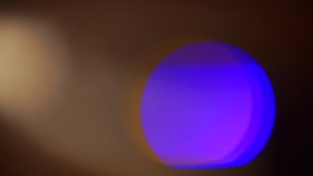 Close-up of airport signal lights in bokeh effect.