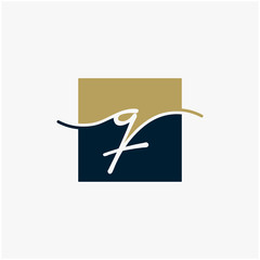 Letter Q handwriting with square  concept. handwriting logo of initial signature, decoration, fashion, jewelry, boutique, and botanical with creative template for any company or business - vector