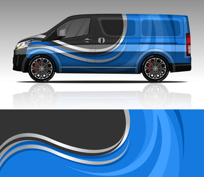 Car wrap decal Van design vector, for advertising or custom livery WRC style, race rally car vehicle sticker and tinting custom. Toyota Hiace.