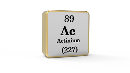 3d Iron Actinium Sign. Stock image	