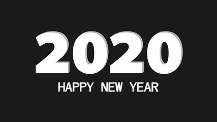 simple illustration of a good year 2020 white text on a black background