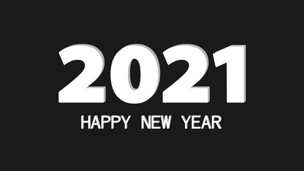 simple illustration of a good year 2021 white text on a black background