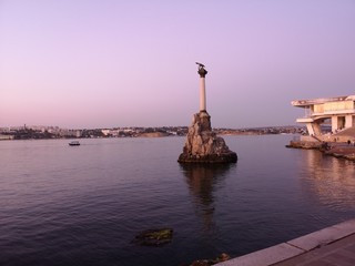 Embankment in Sevastopol at sunset