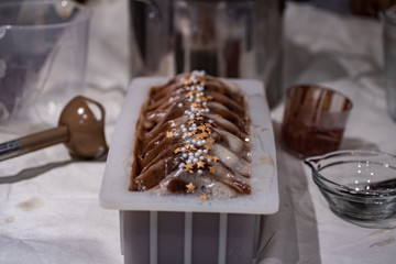 Freshly poured handmade soap