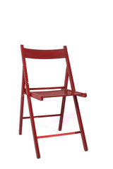 red wooden folding chair isolated on white background chair isolated on white background