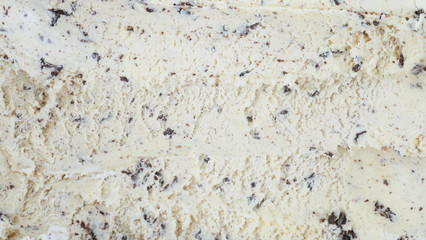 Closeup Scooping ice cream cookies & Cream, Food concept, Blank for design..