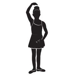 Fototapeta premium silhouette of a ballerina girl dancing