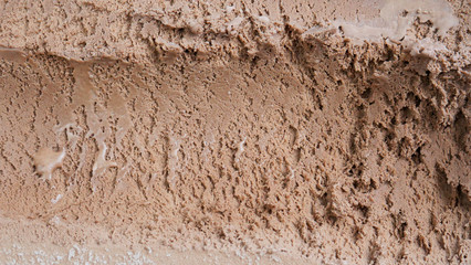 Chocolate ice cream surface, Top view Blank for design..