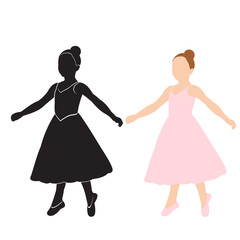 isolated, silhouette of a dancing ballerina girl, dance