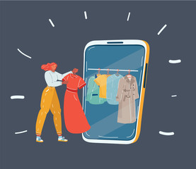 Online shopping girl