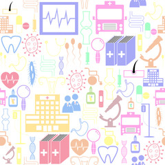 medical seamless pattern background icon.
